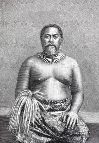 Mataafa Josef, born 1832, died 6 February 1912, was chief and tribal leader in Samoa during the German colonial period, digitally enhanced reproduction of a 19th century original, historical, exact date unknown