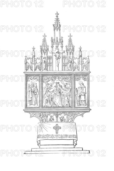 Altar from the Augustinerkirche in Nuremberg, Bavaria, Germany, Historical, digitally enhanced reproduction of a model from around 1860