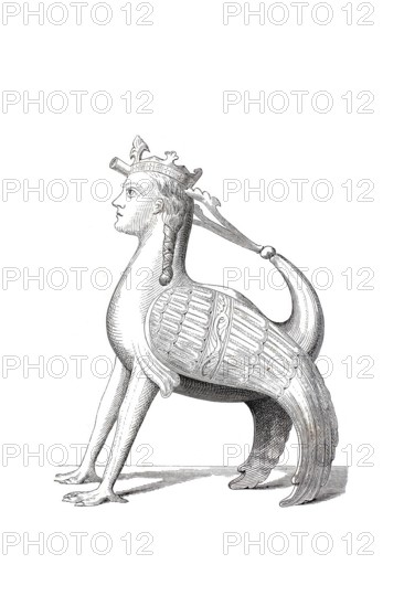 Religious cult objects, manile, watering vessels for the priest to wash his hands, from a monastery in Herford, North Rhine-Westphalia, Germany, Historical, digitally enhanced reproduction of a model from around 1860