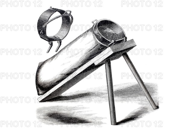 Agriculture, Sack holder, for filling grain sacks, Historical, digitally enhanced reproduction of a model from around 1860