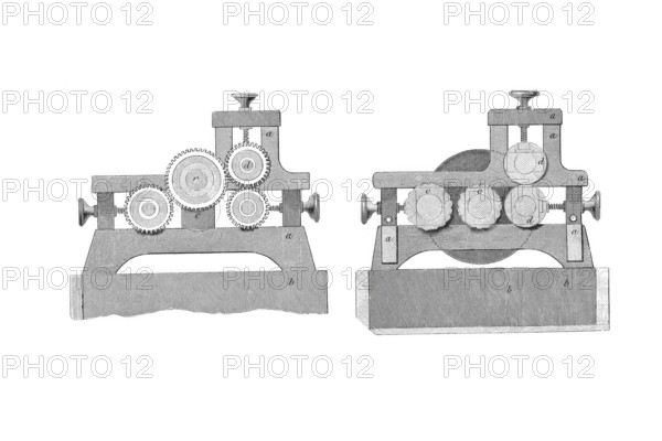 Fulling machine from the Bousfield company, around 1860, Historical, digitally enhanced reproduction of a model from around 1860