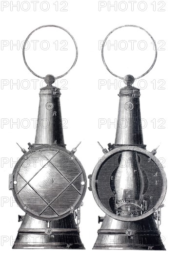 Diving lantern, after G.W. Fuller, historical, digitally enhanced reproduction of a model from around 1860