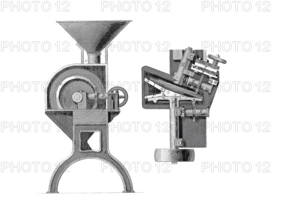 Uncovering machine by R. Patterson, Historical, digitally enhanced reproduction of a model from around 1860
