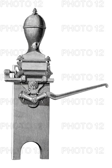 Pressure and suction pump, fire pump, California pump patented by Hansbrow, historical, digitally enhanced reproduction of a model from around 1860