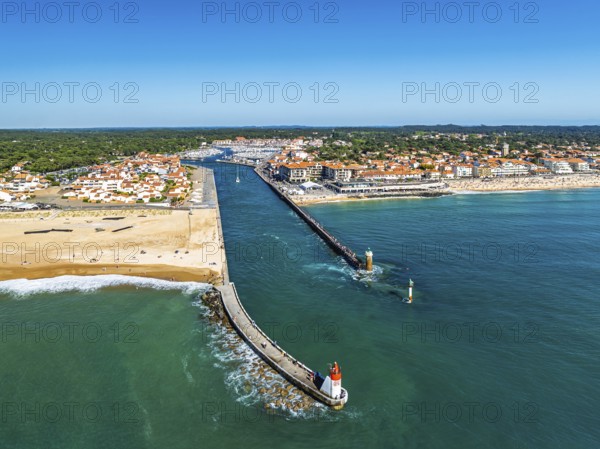 Capbreton from a drone, Landes, Nouvelle-Aquitaine, France
