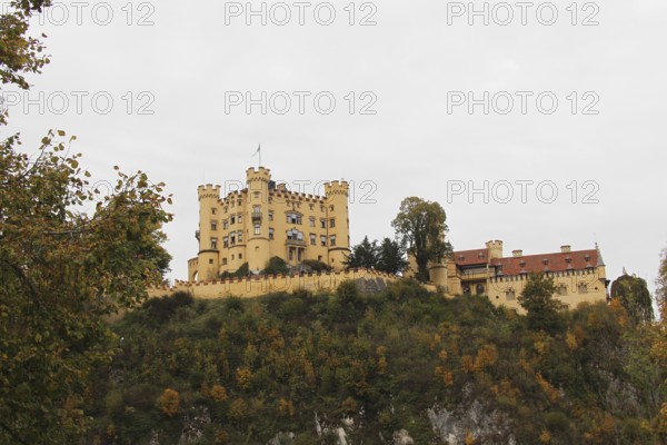 Hohenschwangau Castle near Füssen in autumn, Allgäu, Bavaria, Germany, Allgäu, Bavaria, Germany