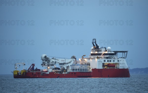 Sea cable vessel Ariadne ariadne, cable vessel, specialised vessel in the Baltic Sea, Rügen, Mecklenburg-Western Pomerania, Germany