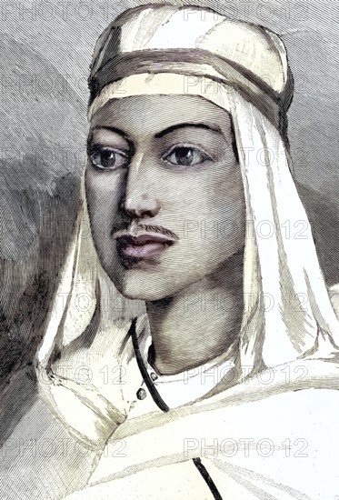 Abdelaziz of Morocco, 24 February 1878 - 10 June 1943, also known as Mulai Abd al-Aziz IV and Muley Abd-ul Aziz, served as Sultan of Morocco from 1894 at the age of sixteen until his deposition in 1908, illustration, published 1890, reproduction, digitally enhanced, Historical