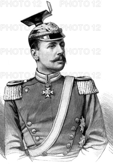 Friedrich, Prince of Waldeck and Pyrmont, Friedrich Adolf Hermann Prince of Waldeck and Pyrmont, 20 January 1865 - 26 May 1946, was the last reigning Prince of Waldeck and Pyrmont from 12 May 1893 to 13 November 1918, historical picture or illustration, published 1890, reproduction, digitally enhanced, Historical