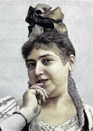 Lola Beeth, 23 November 1864 in Krakow - 18 March 1940 in Berlin, was an Austrian opera singer, soprano and singing teacher, Illustration, published 1890, Reproduction, digitally enhanced, Historical