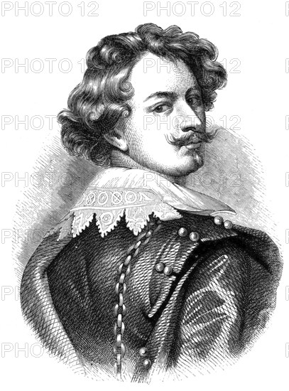 Anton von Dyck or Sir Anthony van Dyck, 22 March 1599 - 9 December 1641, a Flemish Baroque artist who became the leading court painter in England, illustration, published 1890, reproduction, digitally enhanced, Historical