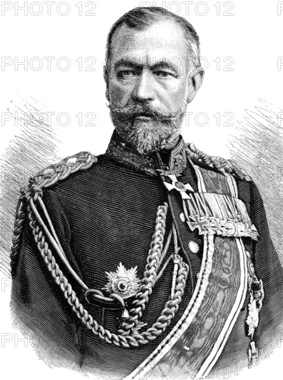 Friedrich (Fritz) Bronsart von Schellendorf, 1864-1950, was a German officer and politician, he was chief of staff of the Ottoman Army, part of the German military mission in the Ottoman Empire, illustration, published 1890, reproduction, digitally enhanced, Historical