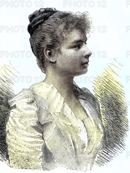 Auguste Maria Luise of Bavaria, 28 April 1875 - 25 June 1964, was Princess of Bavaria, Germany, until 1918, married Joseph August Archduke of Austria on 15 November 1893, illustration, published 1890, reproduction, digitally enhanced, historical