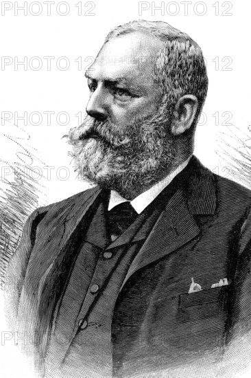 Colonel Emil Johann Rudolf Frey, 24 October 1838 - 24 December 1922, was a Swiss politician, soldier in the American Civil War and member of the Swiss Federal Council, illustration, published 1890, reproduction, digitally enhanced, Historical
