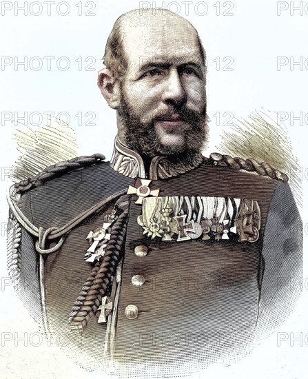 Adolph Freiherr von Asch zu Asch auf Oberndorff, 30 October 1839 - 18 February 1906, was Bavarian Lieutenant General and Minister of War from 5 June 1893 to 4 April 1905, historical picture or illustration, published 1890, reproduction, digitally enhanced, Historical