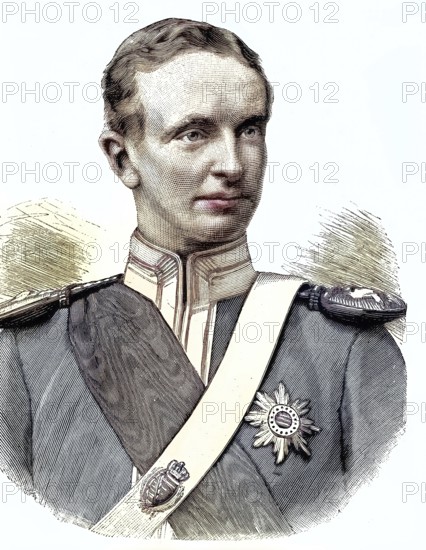 Prince Johann Georg Pius Karl Leopold Maria Januarius Anacletus of Saxony, Duke of Saxony, full German name: Prinz Johann Georg Pius Karl Leopold Maria Januarius Anacletus von Sachsen, Duke of Saxony, born on 10 July 1869 in Dresden - died on 24 November 1938 at Altshausen Castle in Altshausen, Baden-Württemberg, Germany, historical picture or illustration, published 1890, reproduction, digitally enhanced, Historical