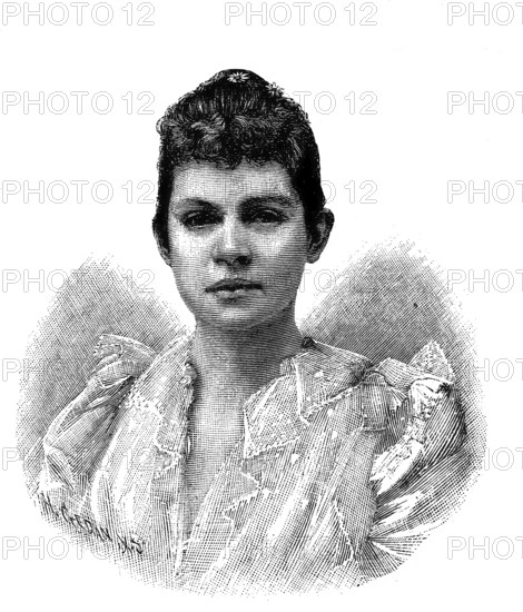 Princess Elisabeth Marie Auguste of Bavaria, 8 January 1874 - 4 March 1957, married Countess Seefried auf Buttenheim, was a German prince and granddaughter of the Austrian Emperor Franz Joseph I, illustration, published 1890, reproduction, digitally enhanced, Historical