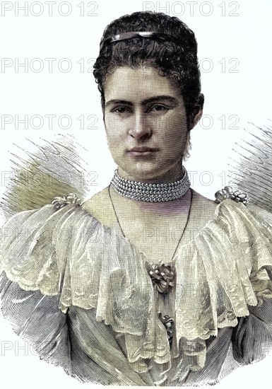 Maria Isabella of Württemberg, Princess of Saxony, 30 August 1871 - 24 May 1904, Germany, daughter of Philipp, Duke of Württemberg, and Marie von Habsburg-Teschen, woman of Johann Georg, Duke of Saxony, illustration, published 1890, reproduction, digitally enhanced, Historical
