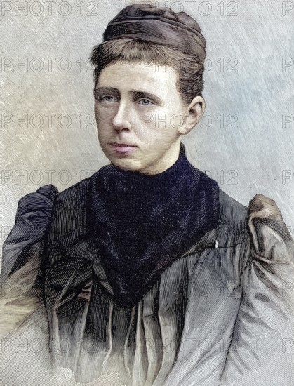 Emilie Kempin-Spyri, born 18 March 1853 in Altstetten - 12 April 1901 in Basel, Naehee Spyri, married Kempin, was the first woman in Switzerland to study law and be accepted as an academic lecturer, historical picture or illustration, published 1890, reproduction, digitally enhanced, Historical