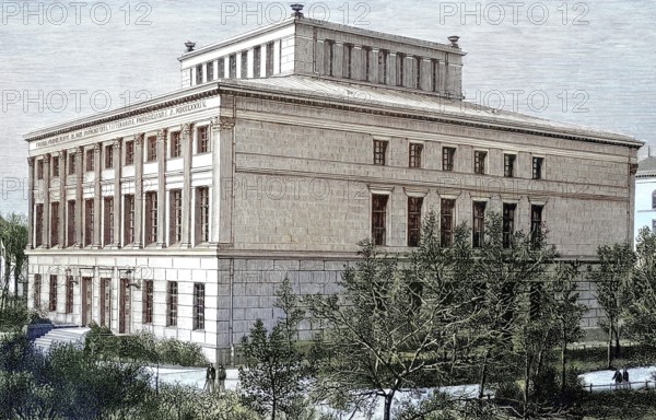 The university building in Halle an der Saale, Germany, illustration, published 1890, reproduction, digitally enhanced, historical
