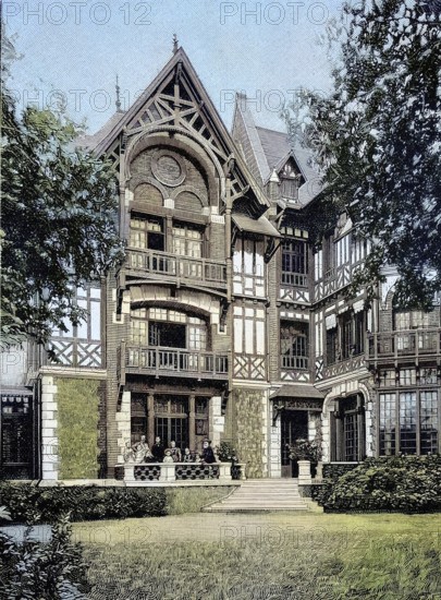The house of Charles-François Gounod, 17 June 1818 - 17 or 18 October 1893), a French composer, in Saint Cloud, France, Illustration from 1894, Reproduction, digitally enhanced, Historical