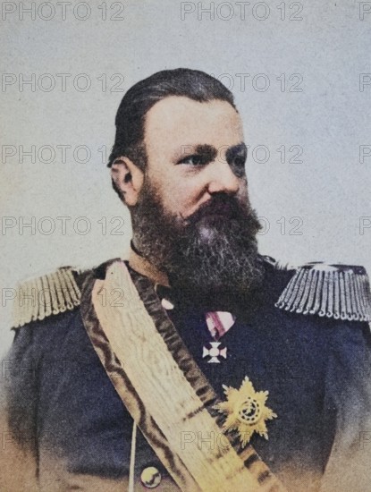 Prince Henry XXII Reuss of Greiz, Greiz, 28 March 1846 - Greiz, 19 April 1902, reigning ruler of Reuss, a small principality of the German states, picture from 1895, reproduction, digitally enhanced, Historical