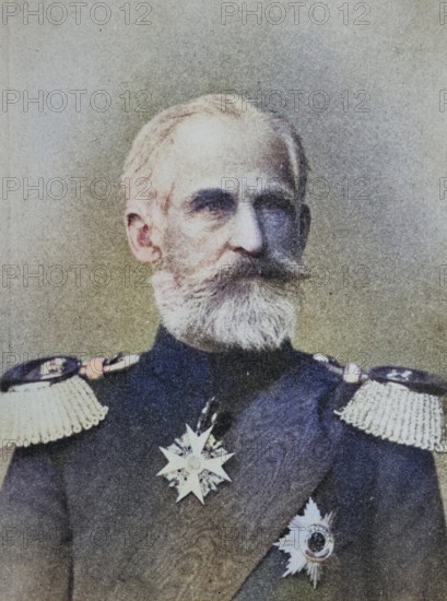 Henry XIV, Prince Reuss younger line, Henry XIV Prince Reuss younger line, 28 May 1832 - 29 March 1913, was Prince Reuss younger line from 1867 to 1913, picture from 1895, reproduction, digitally enhanced, Historical