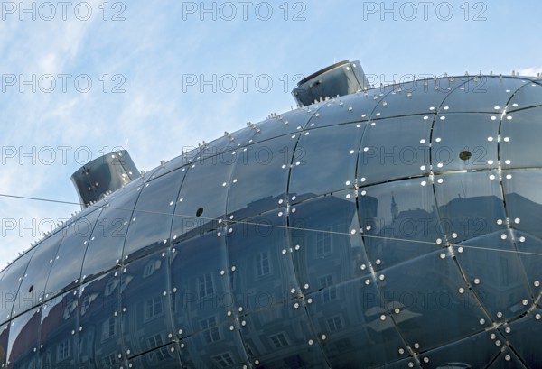 Architectural detail, Kunsthaus Graz building, Graz Art Museum, Austria