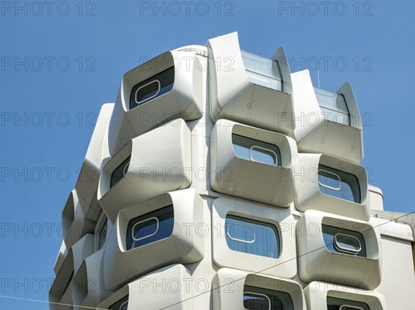 Architectural detail, Limehome - Argos Apartment house by Zaha Hadid, Graz, Austria