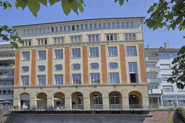 Melanchthonhaus with arcade built in 1914, Pforzheim, Northern Black Forest, Black Forest, Baden-Württemberg, Germany