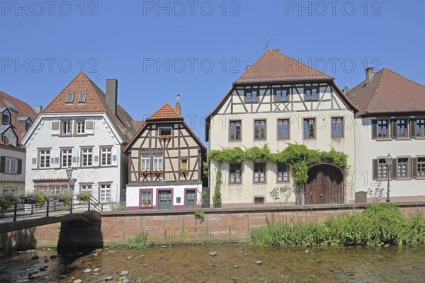 Half-timbered houses on the Bach Alb, Ettlingen, Black Forest, Northern Black Forest, Baden-Württemberg, Germany