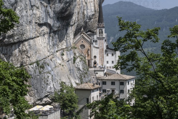 Pilgrimage church Madonna della Corona, Ferrara di Monte Baldo, Italy