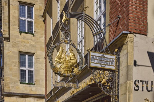 Stuhlmacher Inn, nose sign, gastronomy, old town, Prinzipalmarkt, Münster, Münsterland, independent city, North Rhine-Westphalia, Germany