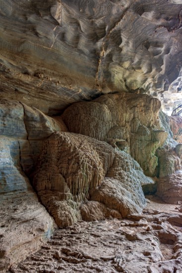 Interior of a famous cave with its rocky formations in the Lapinha da Serra region in the state of Minas Gerais, Lapinha da Serra, Minas Gerais, Brazil