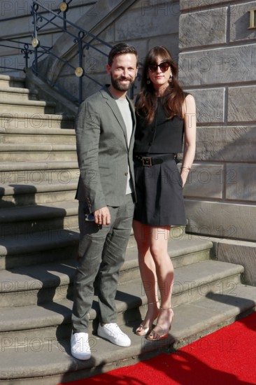 Franz Dinda and Elise Dinda arriving for Charles Gounod's Roméo et Juliette after William Shakespeare at the Staatsoper für Alle on Bebelplatz in Berlin on 21 June 2025