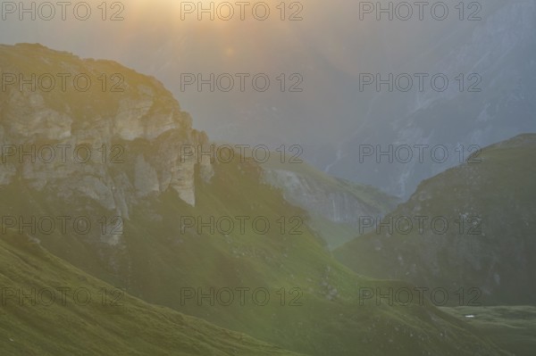 Sunrise in the Mountains at Hochalpenstraße, view from Fuscher Törl, Pinzgau, Salzburg, Austria