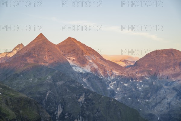 Sunrise in the Mountains at Hochalpenstraße, view from Fuscher Törl, Pinzgau, Salzburg, Austria