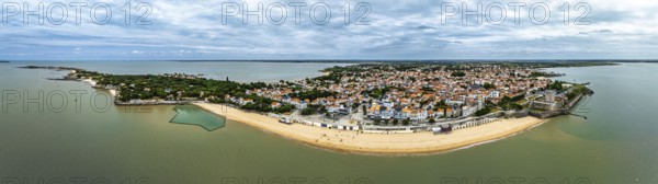 Panorama of Fouras from a drone, Fouras-les-Bains, Charente-Maritime, Nouvelle-Aquitaine, France