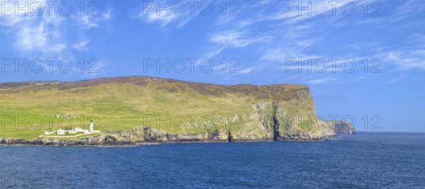 Scotland Shetland scenery in England with cliffs, ocean views and green pastures