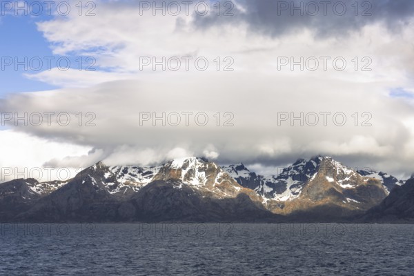 Scenic dramatic views of Lofoten islands and fjords in Norway