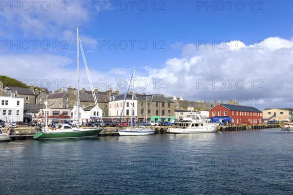 Lerwick, a coastal city in Shetland Scotland British Islands in England with scenic medieval houses