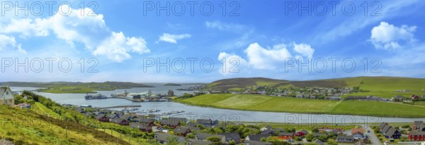 Scotland, Shetland. Town of Scalloway on the west coast ofthe Mainland, a fishing port