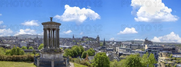 Edinburgh, the capital of Scotland, panoramic skyline view from the Calton Hill
