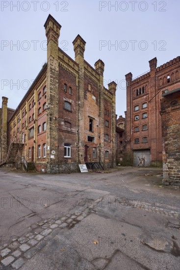 Old Diamant Brewery, brick building, historic brewery, ruin of a factory, diffuse light, cloudy, Lübecker Straße, Magdeburg, state capital, independent city, Saxony-Anhalt, Germany