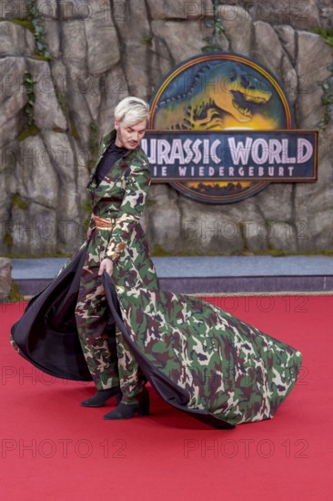 Sam Dylan at the German premiere of the adventure film Jurassic World, the rebirth at Berlin's Zoo Palast on 18 June 2025