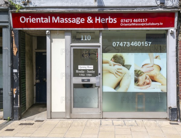 Oriental Massage and Herbs massage parlour, Fisherton Street, Salisbury, Wiltshire, England, UK