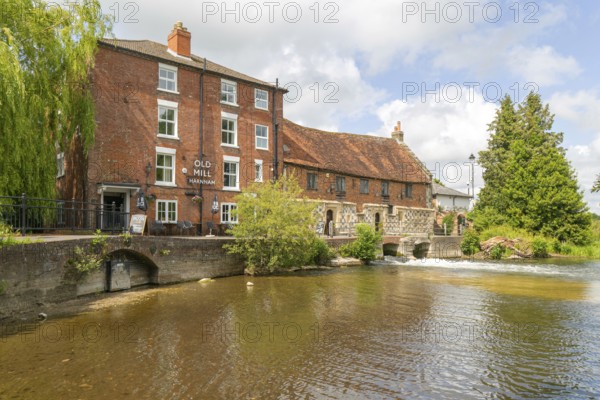 Historic buildings Old Mill Harnham, River Avon, Harnham, Salisbury, Wiltshire, England, UK