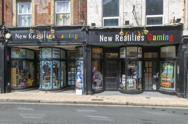 New Realities Gaming board game cafe shop, Fisherton Street, Salisbury, Wiltshire, England, UK