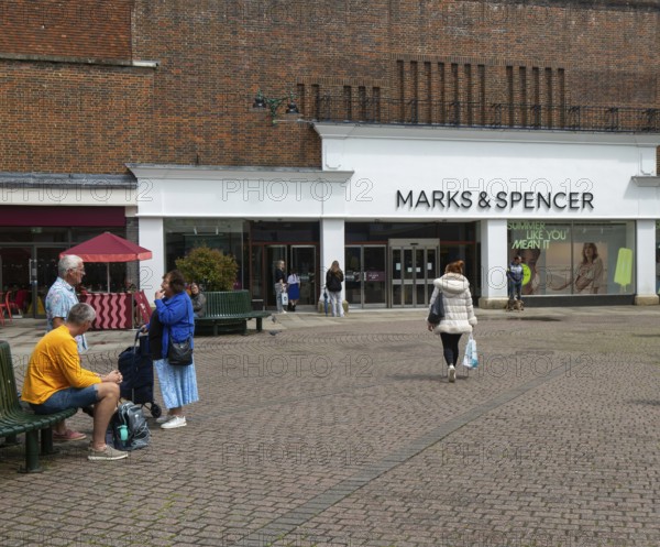 Marks and Spencer department store shop, Old George Mall shopping centre, Salisbury, Wiltshire, England, UK