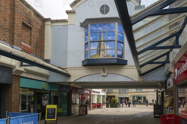 Shops in Old George Mall shopping centre, Salisbury, Wiltshire, England, UK